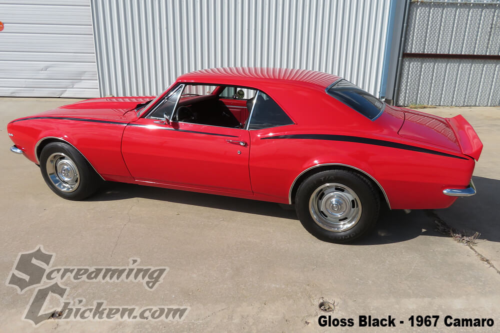 1967-69 Camaro Javelin Stripes- gloss black installed