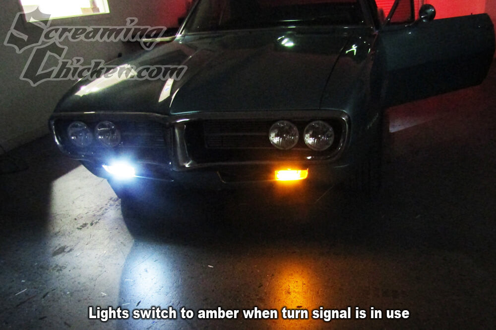 1967 Firebird LED Strip Parking Lights - illuminated both