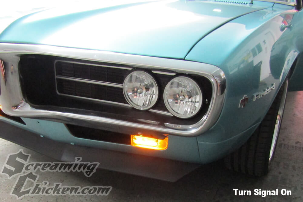 1967 Firebird LED Strip Parking Lights - illuminated amber