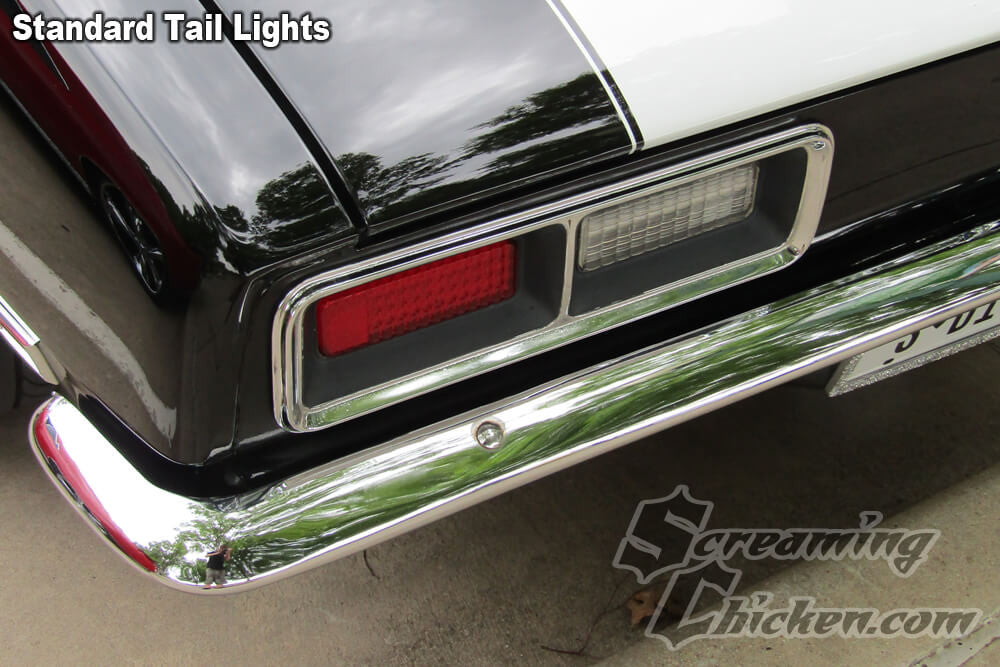 1968 Camaro United Pacific LED Tail Light Panels- standard panels installed
