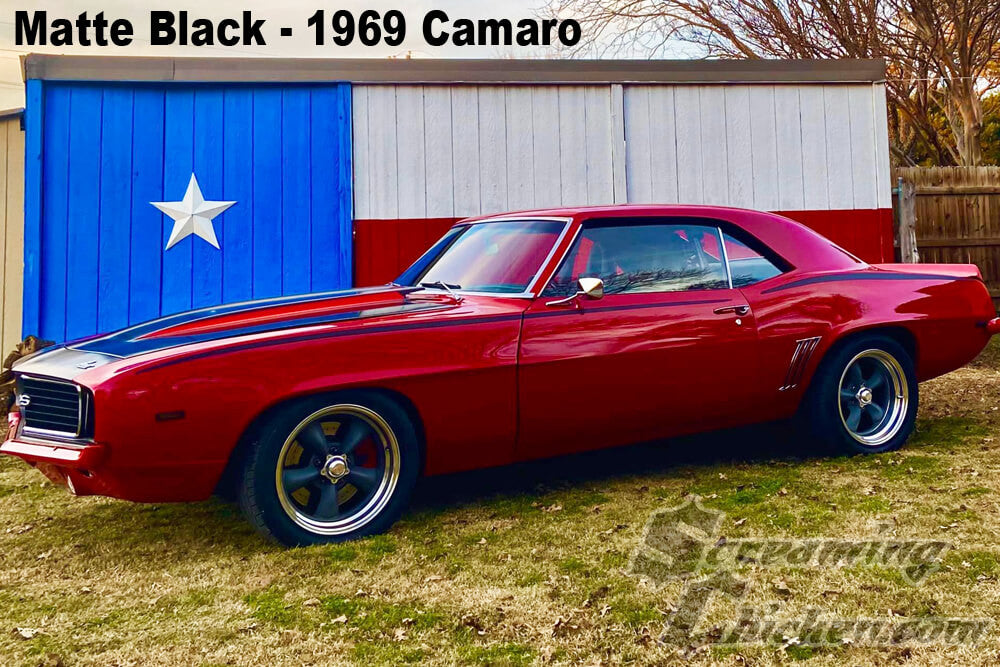 1967-69 Camaro Javelin Stripes- matte black installed