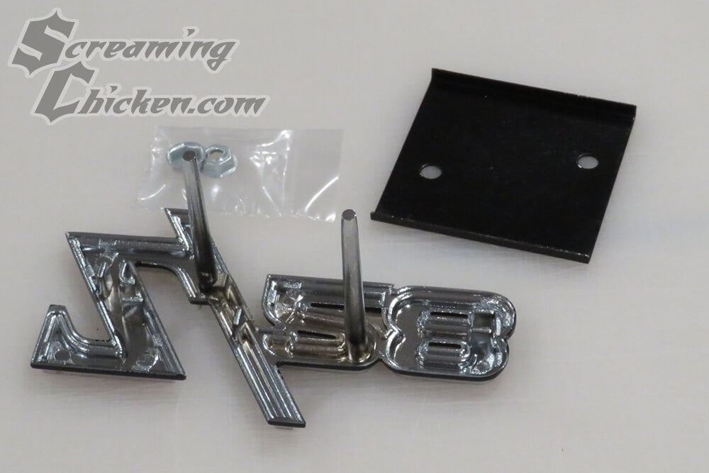1969 Camaro Z28 Grill Emblem w/Retainer- back view