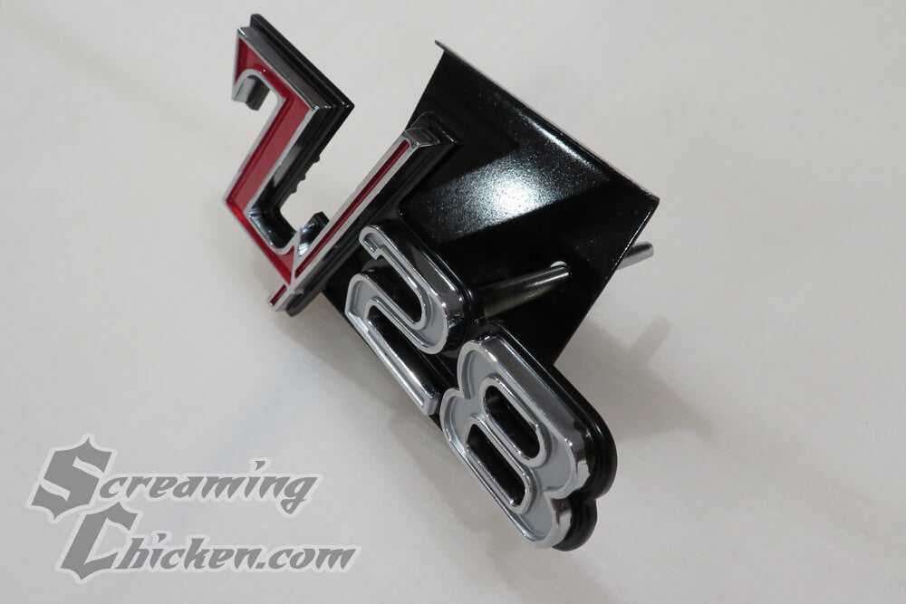 1969 Camaro Z28 Grill Emblem w/Retainer- top view