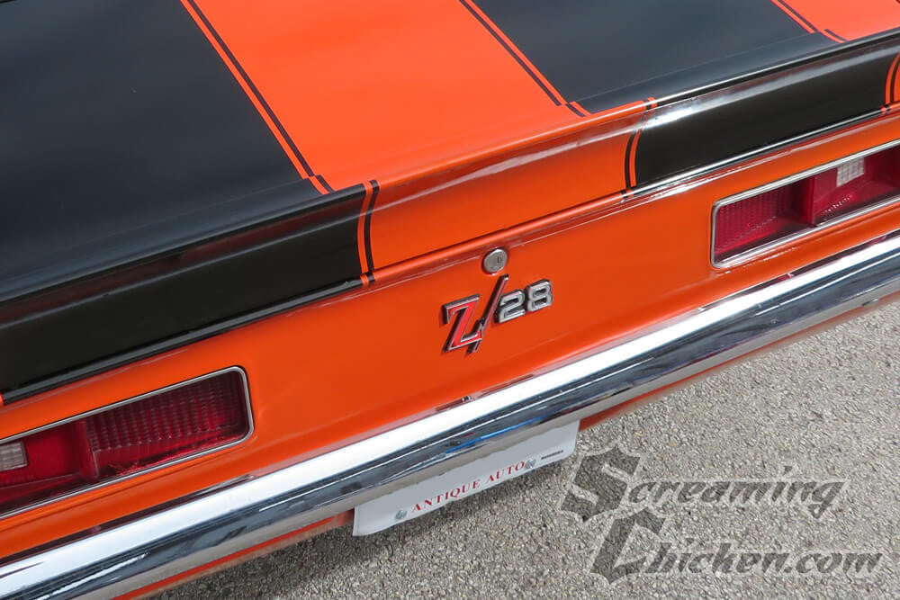 1969 Camaro Z28 Rear Tailpan Emblem - installed 2