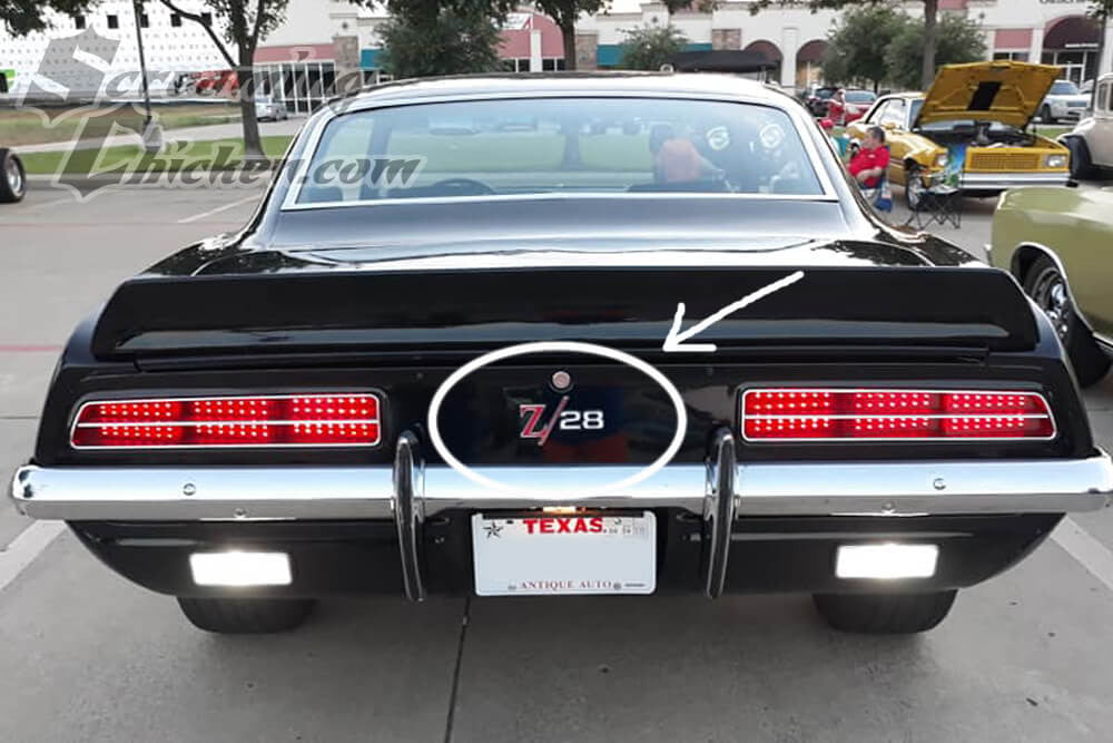 1969 Camaro Z28 Rear Tailpan Emblem - installed 1