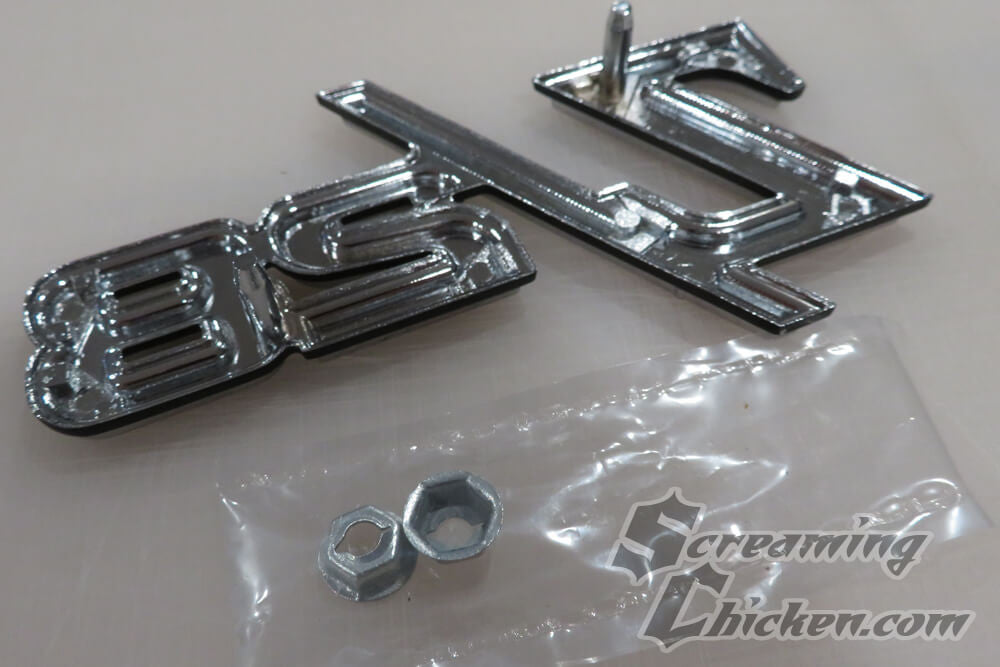 1969 Camaro Z28 Rear Tailpan Emblem - back view