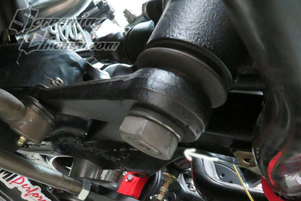 1982-92 Camaro/Firebird Pitman Arm to Gearbox Hardware- installed