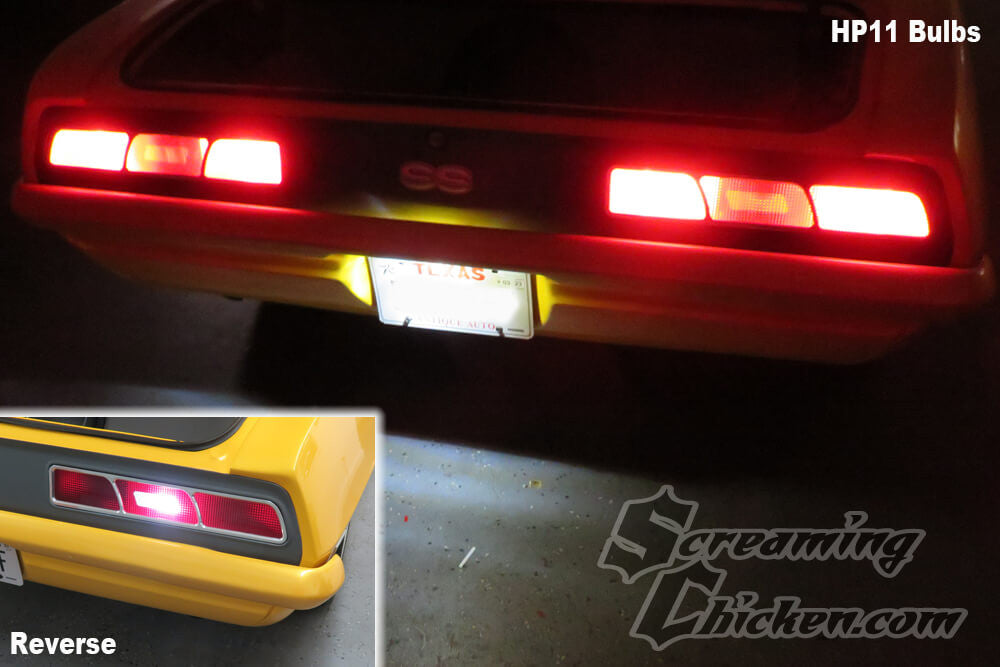 1969 Camaro LED Tail Light Bulb Combo Kit- illuminated