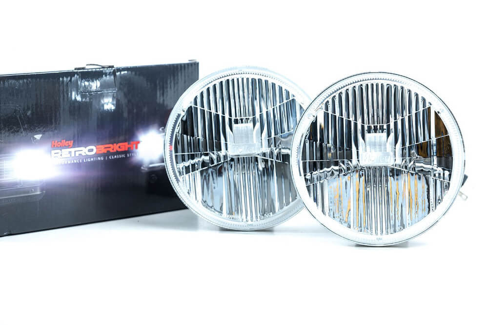 1967-69 Firebird Holley Retrobright Headlights - uninstalled front view
