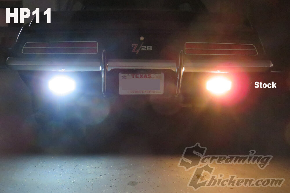1967-69 Camaro/Firebird LED Reverse Light Bulbs- HP11 comparison