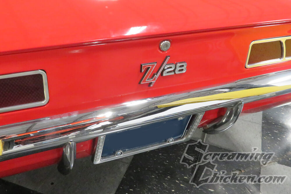 1969 Camaro Z28 Rear Tailpan Emblem - installed 3