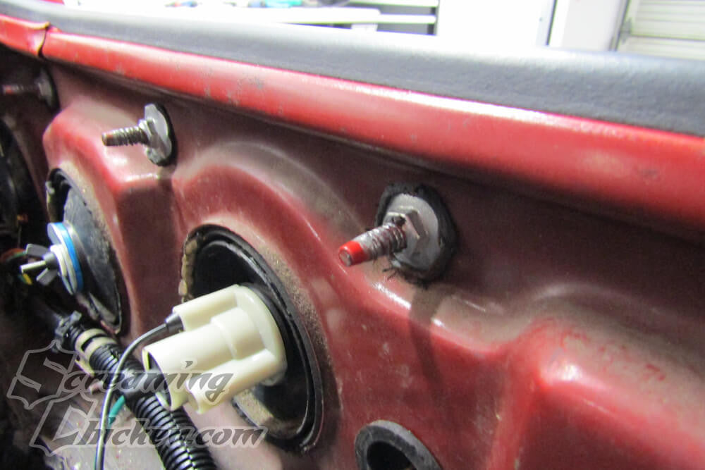 1974-78 Firebird Tail Light to Body Hardware- installed 1