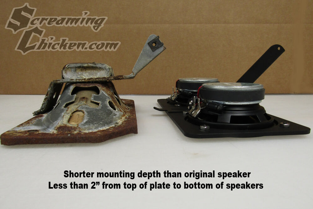 1970-81 Camaro & 1970-79 Firebird Front Dash Speakers w/ Install Bracket- comparison pic