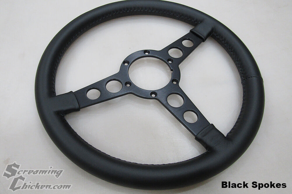 1969 Firebird/Trans Am Black Lecarra Billet Steering Wheel Complete Kit