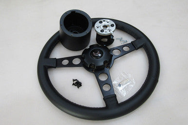 1970-81 Firebird/Trans Am Black Lecarra Billet Steering Wheel Complete Kit