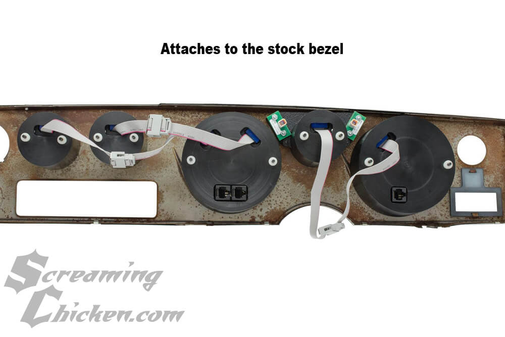 1970-81 Firebird Dakota Digital VHX Gauges (Black Alloy w/White Illumination)- rear view