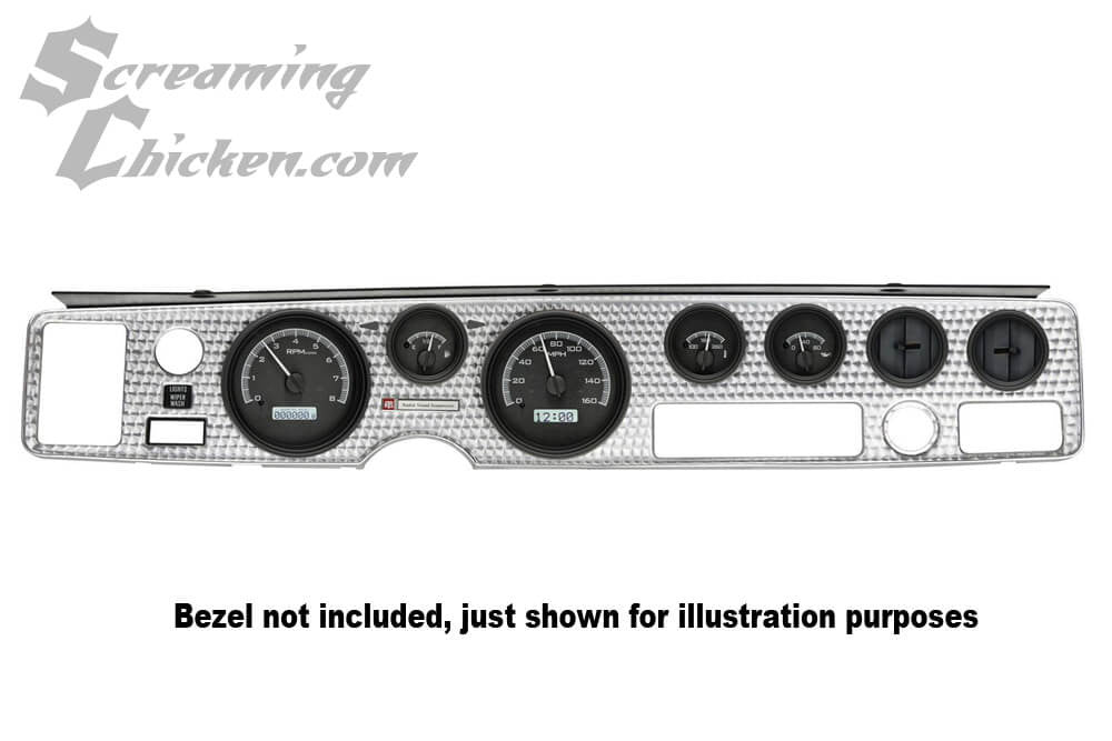 1970-81 Firebird Dakota Digital VHX Gauges (Black Alloy w/White Illumination)- front view