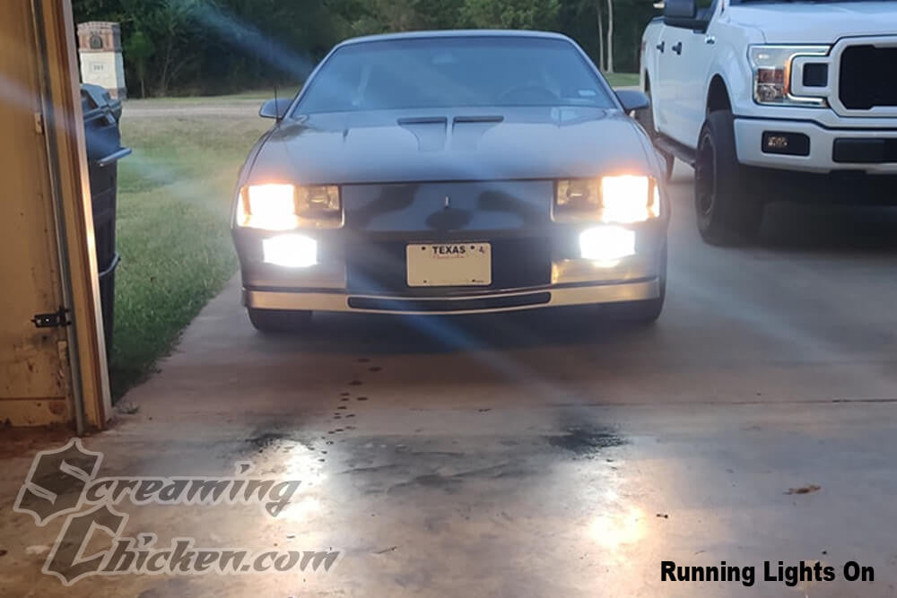 1982-92 Camaro LED Switchback Turn Signal Bulbs- running and headlights on