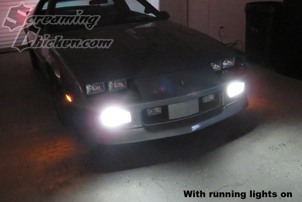 1982-92 Camaro LED Switchback Turn Signal Bulbs- running lights on