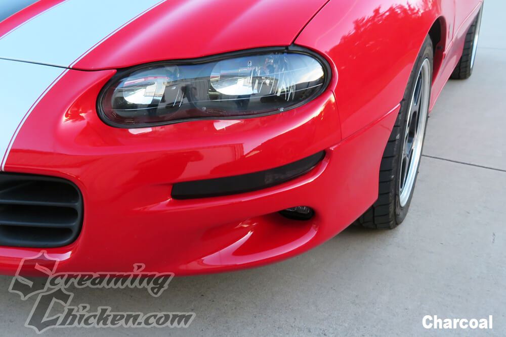 1998-2002 Camaro Smoked Front Turn Signal Overlays- installed