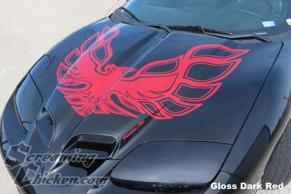 1998-2002 Trans Am 70's Style Hood Bird- gloss dark red