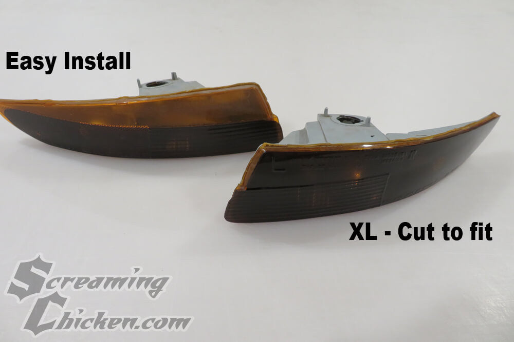 1993-2002 Camaro Smoked Front & Rear Side Marker Overlays- installed comparison