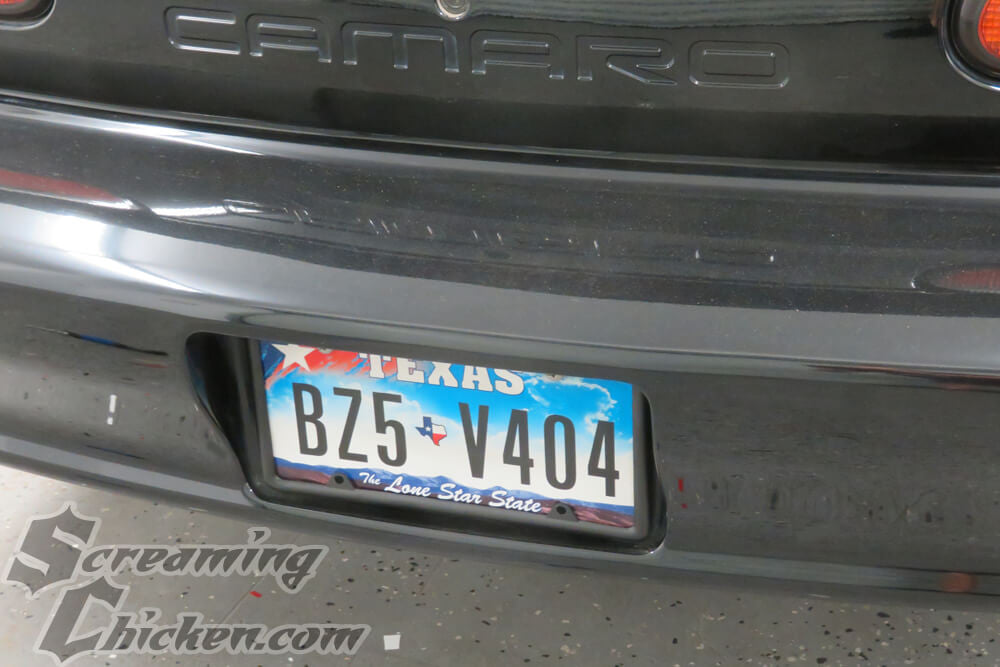 1993-2002 Camaro/Firebird Black Slim License Plate Frame - installed 2