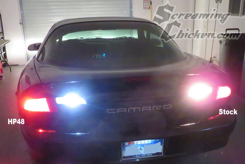 1998-2002 Camaro LED Tail Light Bulb Combo Kit- illuminated comparison