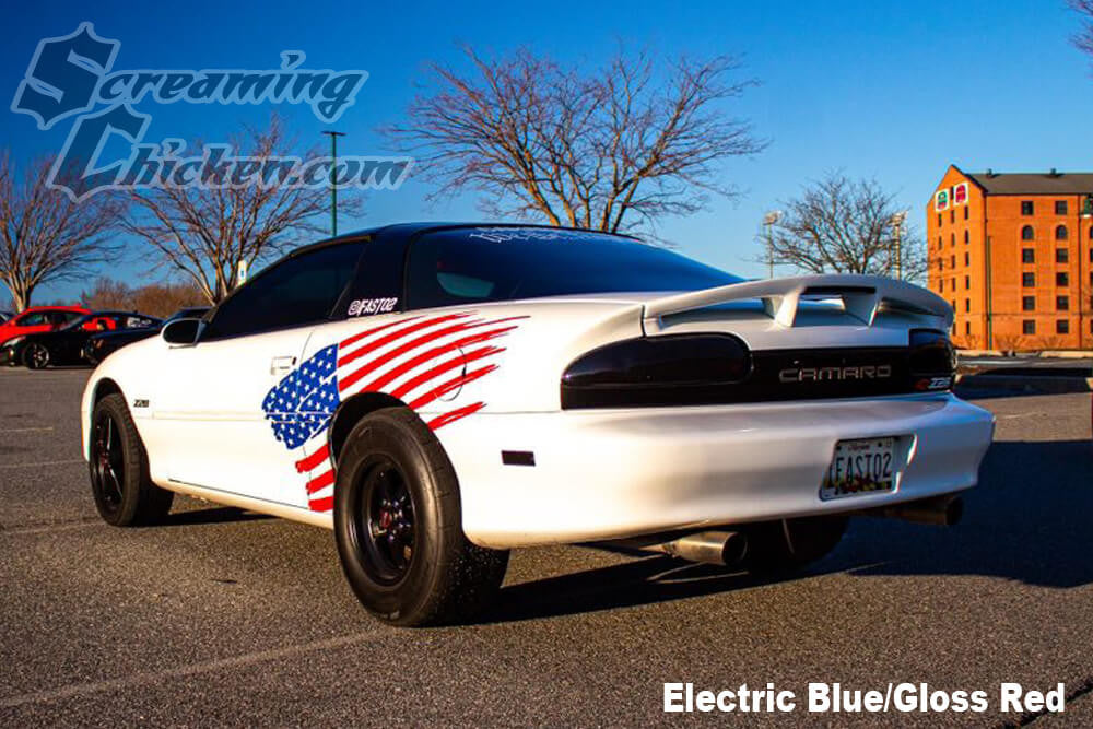 1993-2002 Camaro Stars & Stripes Side Stripe- electric blue gloss red