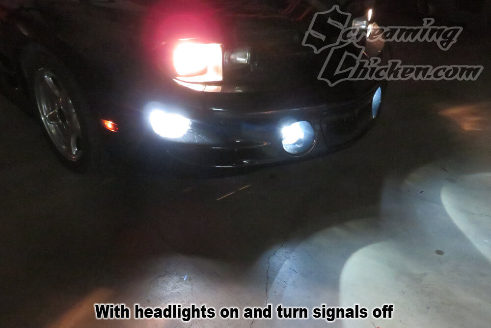1998-2002 Firebird LED Switchback Turn Signal Bulbs- headlight on, turn signal off