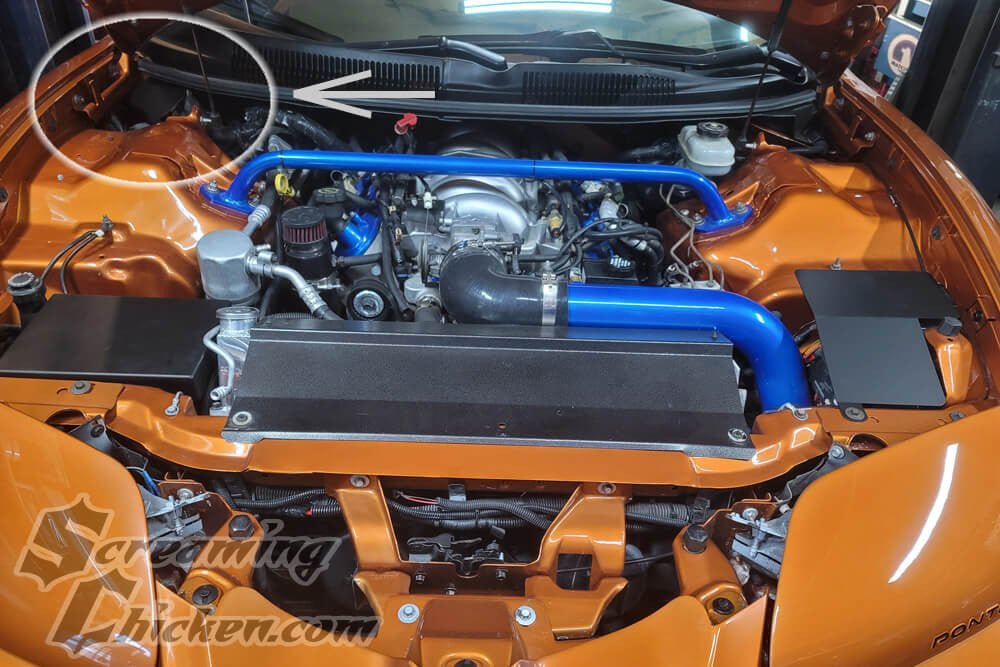 1998-2002 Camaro/Firebird Aluminum PCM Cover- installed
