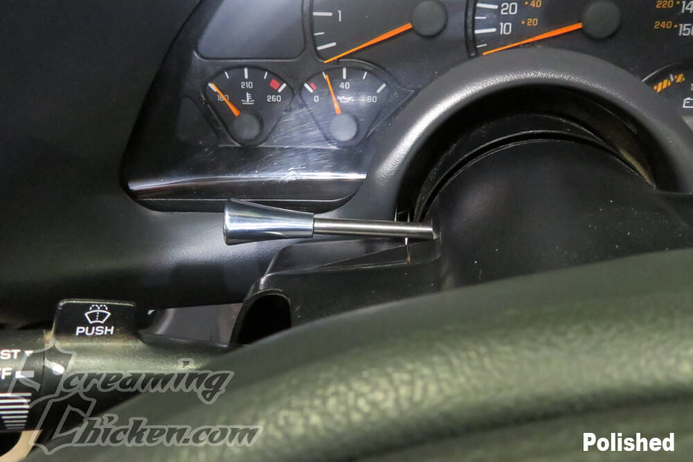 1993-2002 Camaro/Firebird Billet TIlt Lever- polished installed