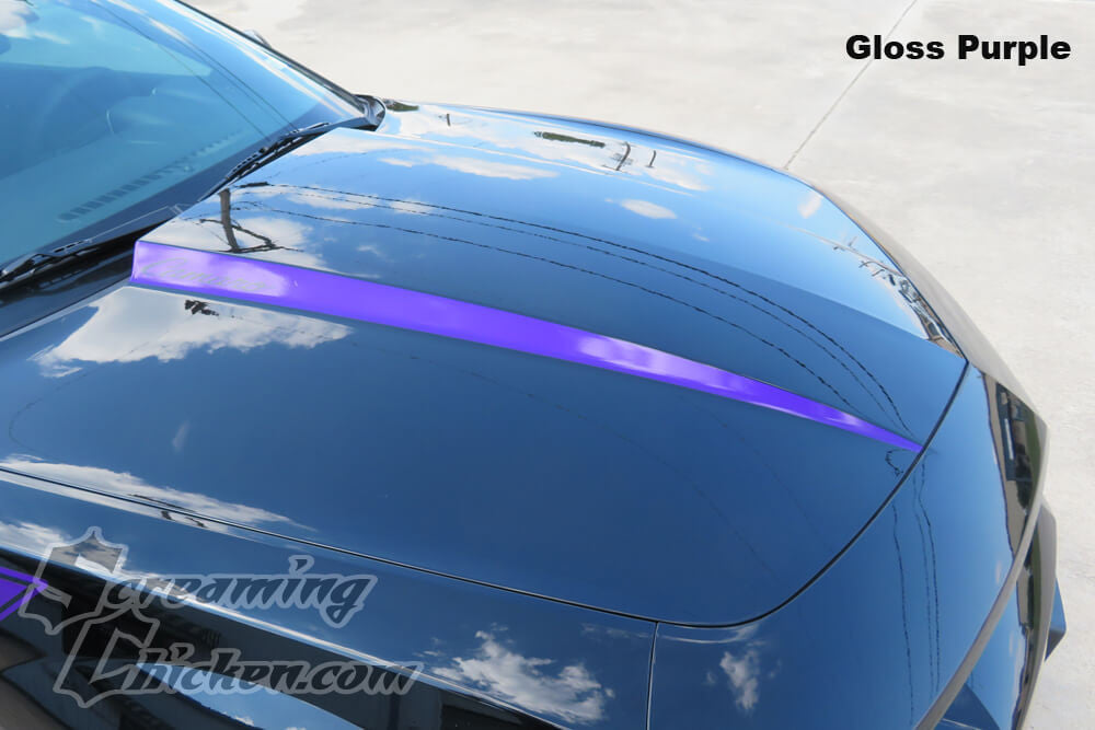 2010-15 Camaro Hood Spears- gloss purple 2