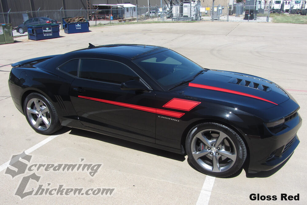2010-15 Camaro Track Stripes- gloss red