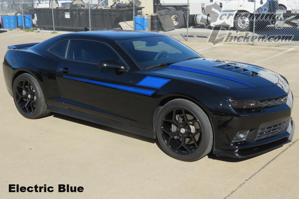 2010-15 Camaro Track Stripes- electric blue