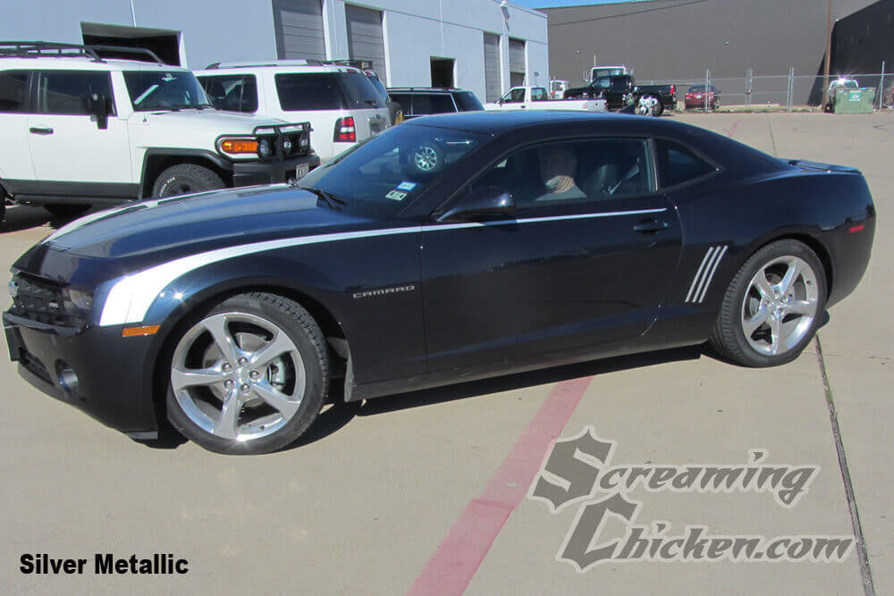 2010-13 Camaro Hockey Stripes in silver metallic