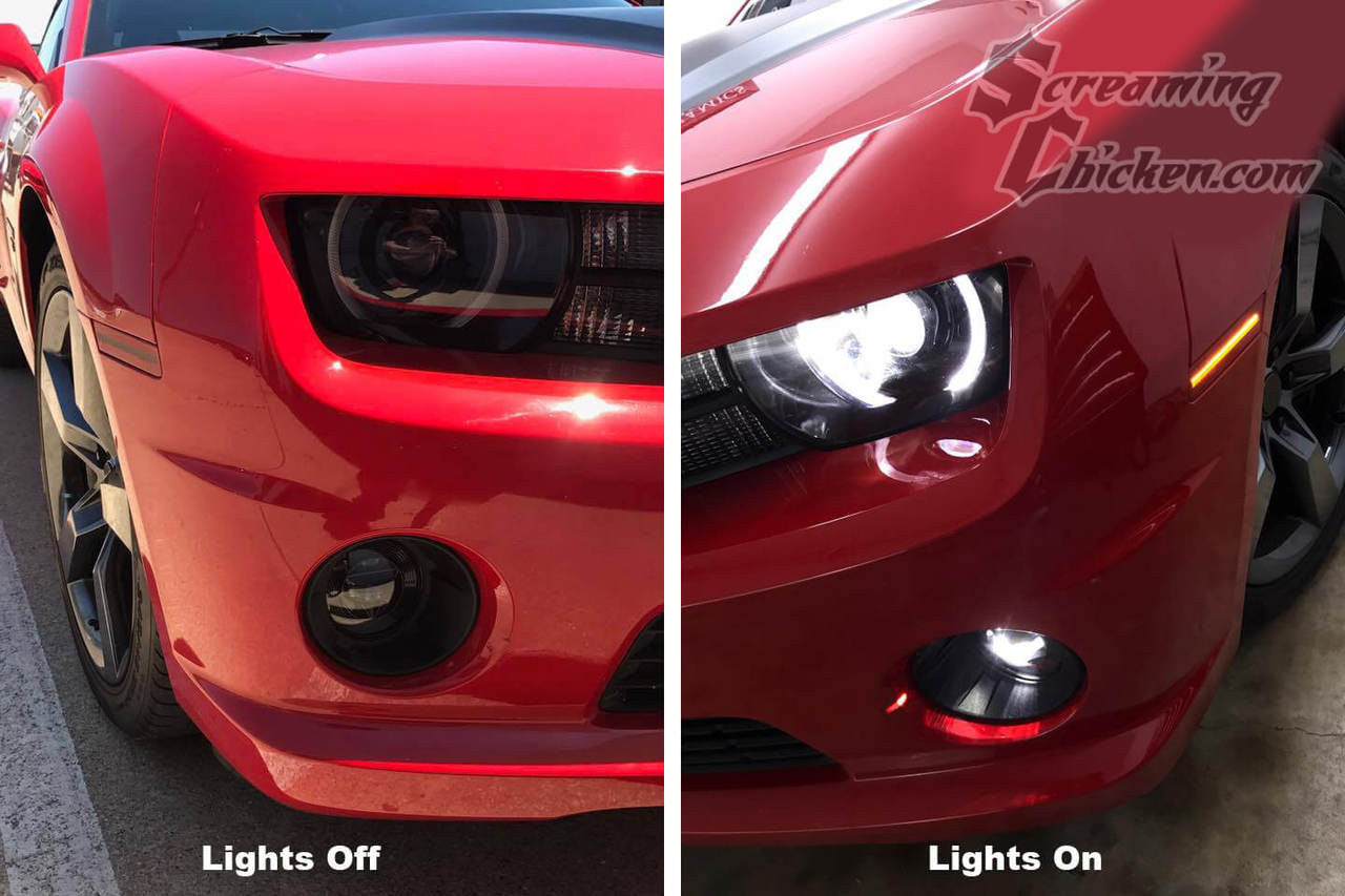 2010-13 Camaro Morimoto XB DRL/Fog Lights- comparison front view
