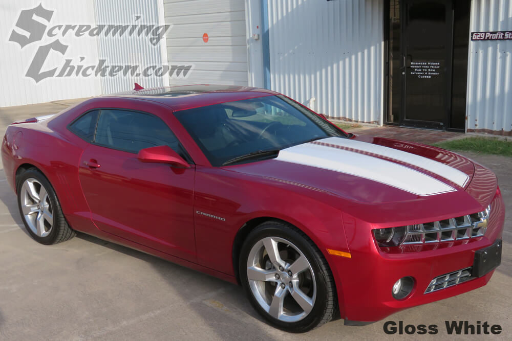 2010-13 Camaro Rally Stripes- gloss white