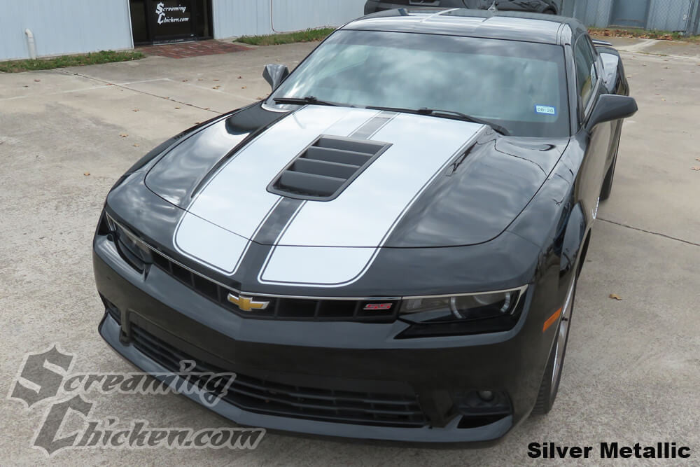 2014-15 Camaro SS Rally Stripes- silver metallic 2