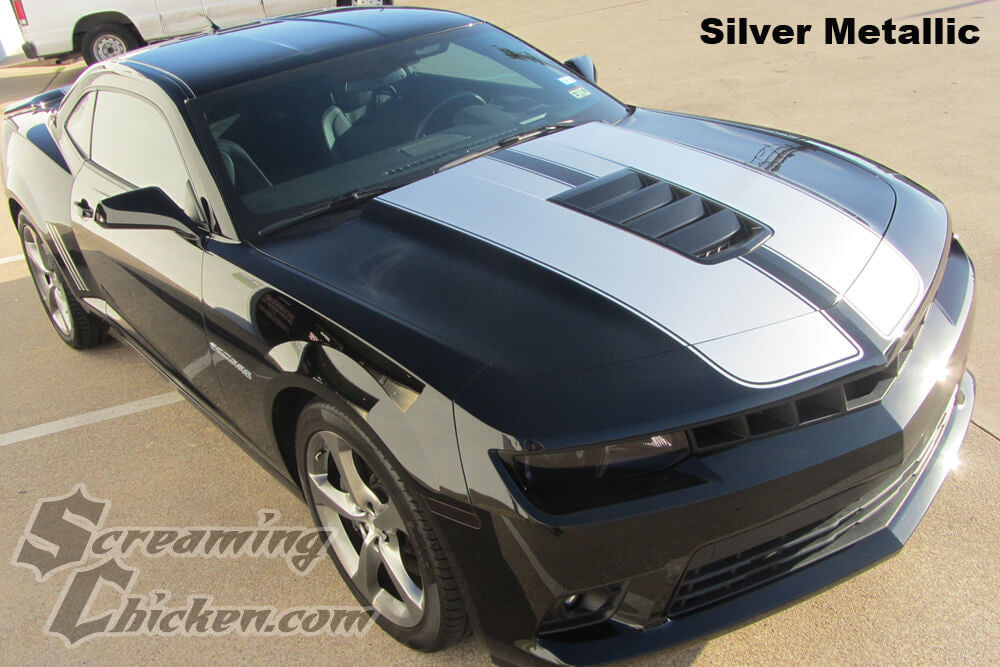 2014-15 Camaro SS Rally Stripes- silver metallic 1