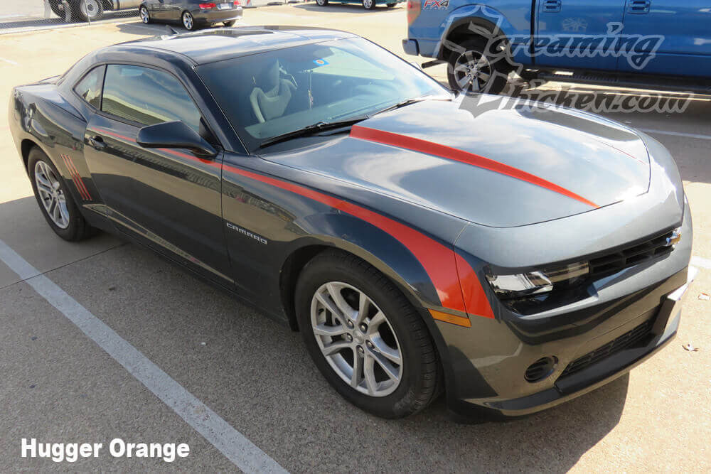 2014-15 Camaro Hockey Stripes in Hugger Orange