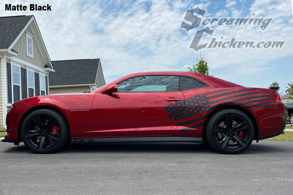 2010-15 Camaro Stars & Stripes Side Stripe- matte black 2