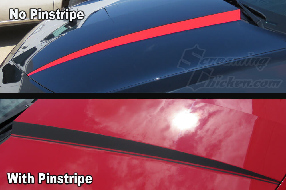 2010-15 Camaro Hood Spears- pinstripe comparison