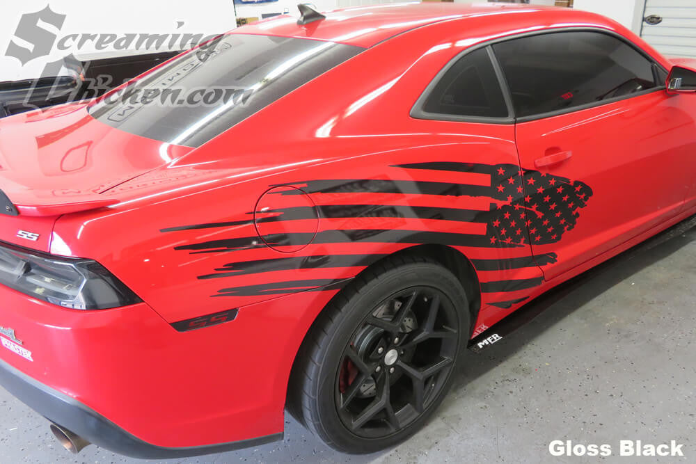 2010-15 Camaro Stars & Stripes Side Stripe- gloss black
