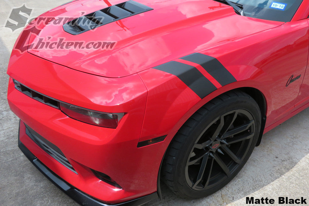 2010-15 Camaro Hash Mark Stripes - matte black 2