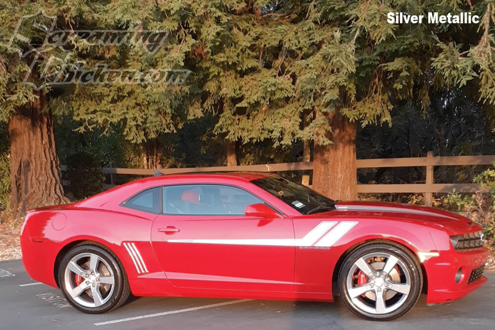 2010-15 Camaro Side Accent Stripes- silver metallic