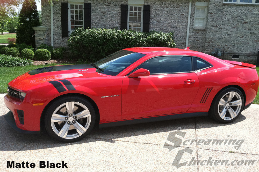 2010-15 Camaro Hash Mark Stripes in Matte Black
