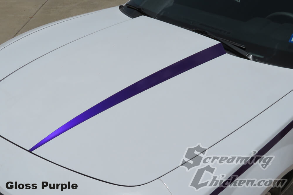2010-15 Camaro Hood Spears- gloss purple 3