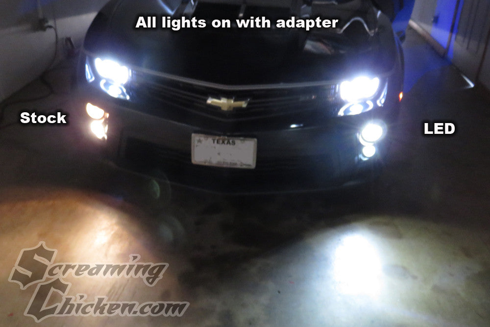 2012-15 Camaro ZL-1 LED DRL bulbs- comparison w/ adapter