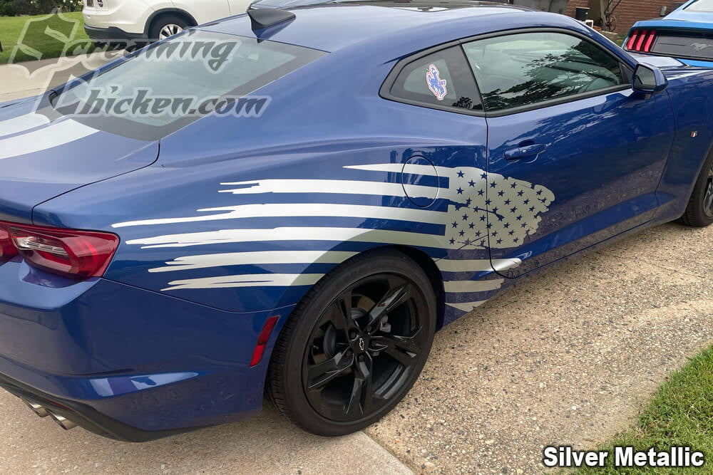 2016-24 Camaro Stars & Stripes Side Stripe- silver metallic 2